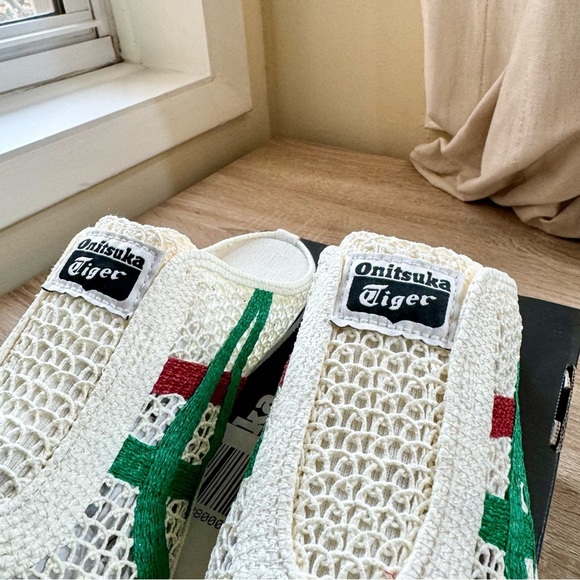 New Onitsuka Tiger Mexico 66 Sabot Slip On Shoes Slipper Mesh Cream Green Red - Picture 6 of 14